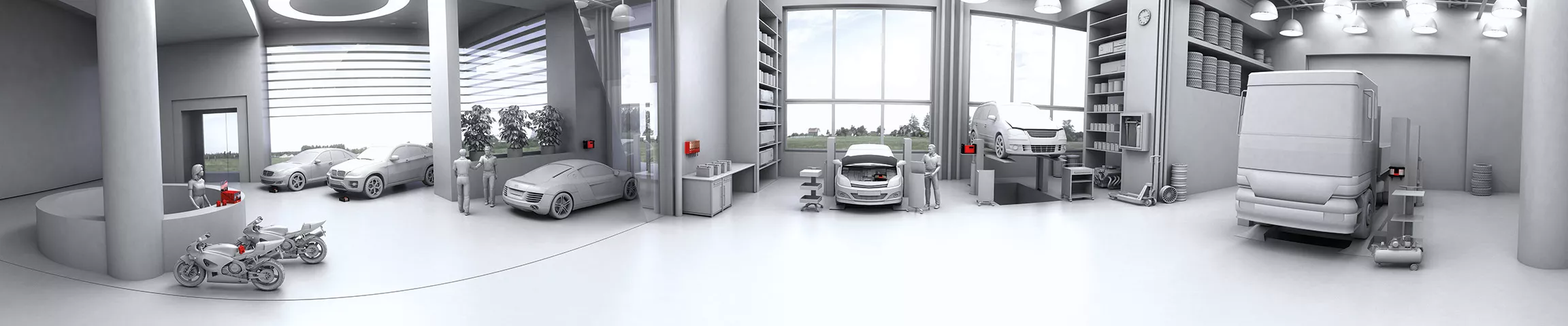 Ladegeräte im Einsatz in einer Werkstatt. Fronius Perfect Charging Automotive Welt