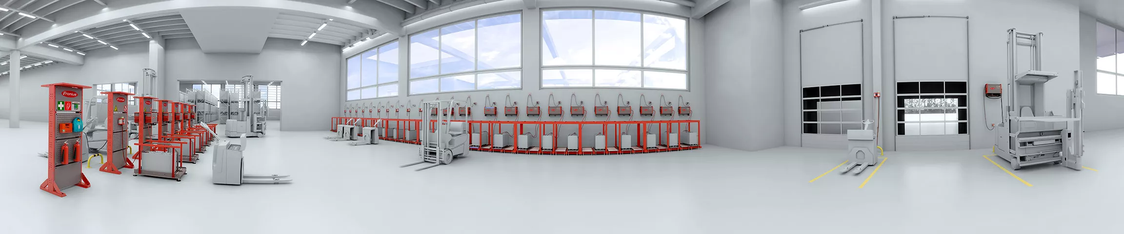 Das Imagebild zur Intralogistik. Die Intralogistik Welt von Fronius Perfect Charging