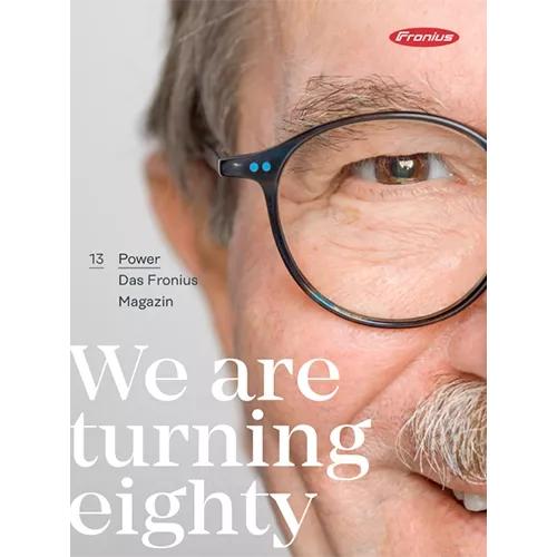 Günter Fronius auf dem Cover des Fronius Mitarbeitermagazins Power
