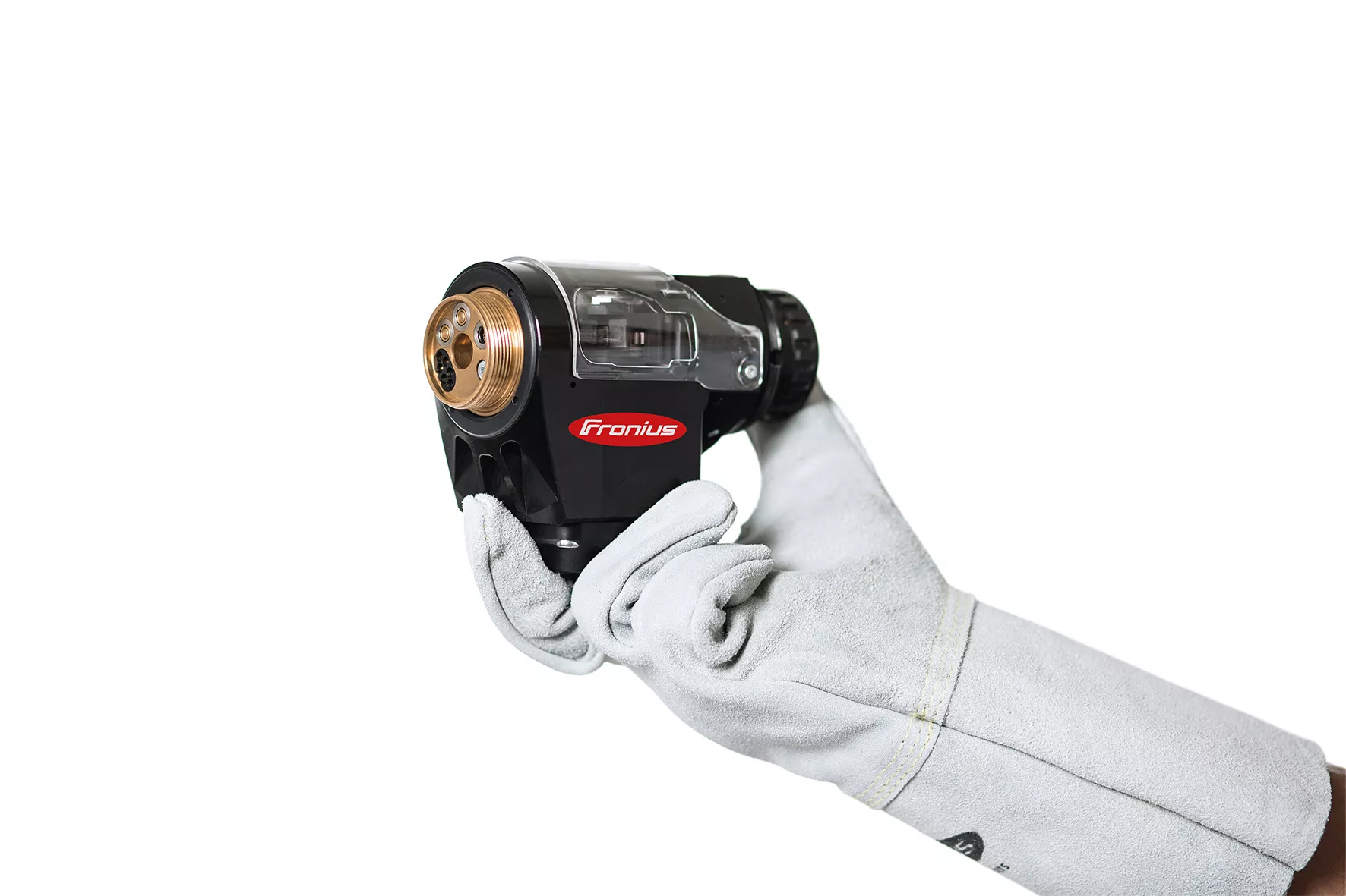 Der Robacta Drive TPSi kann in einer Hand gehalten werden. Robacta Drive TPSi in Hand gehalten