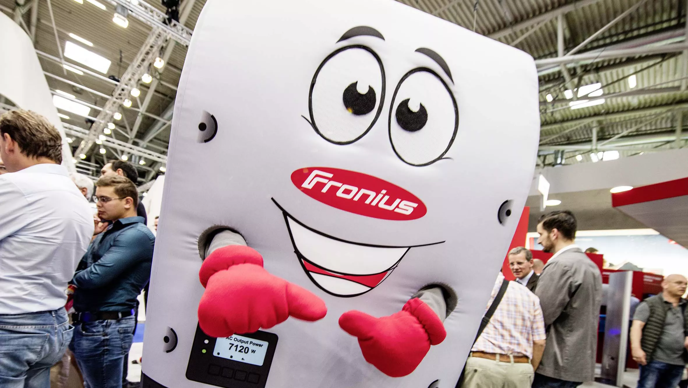 Fronius Snappy mascot at Intersolar 2016