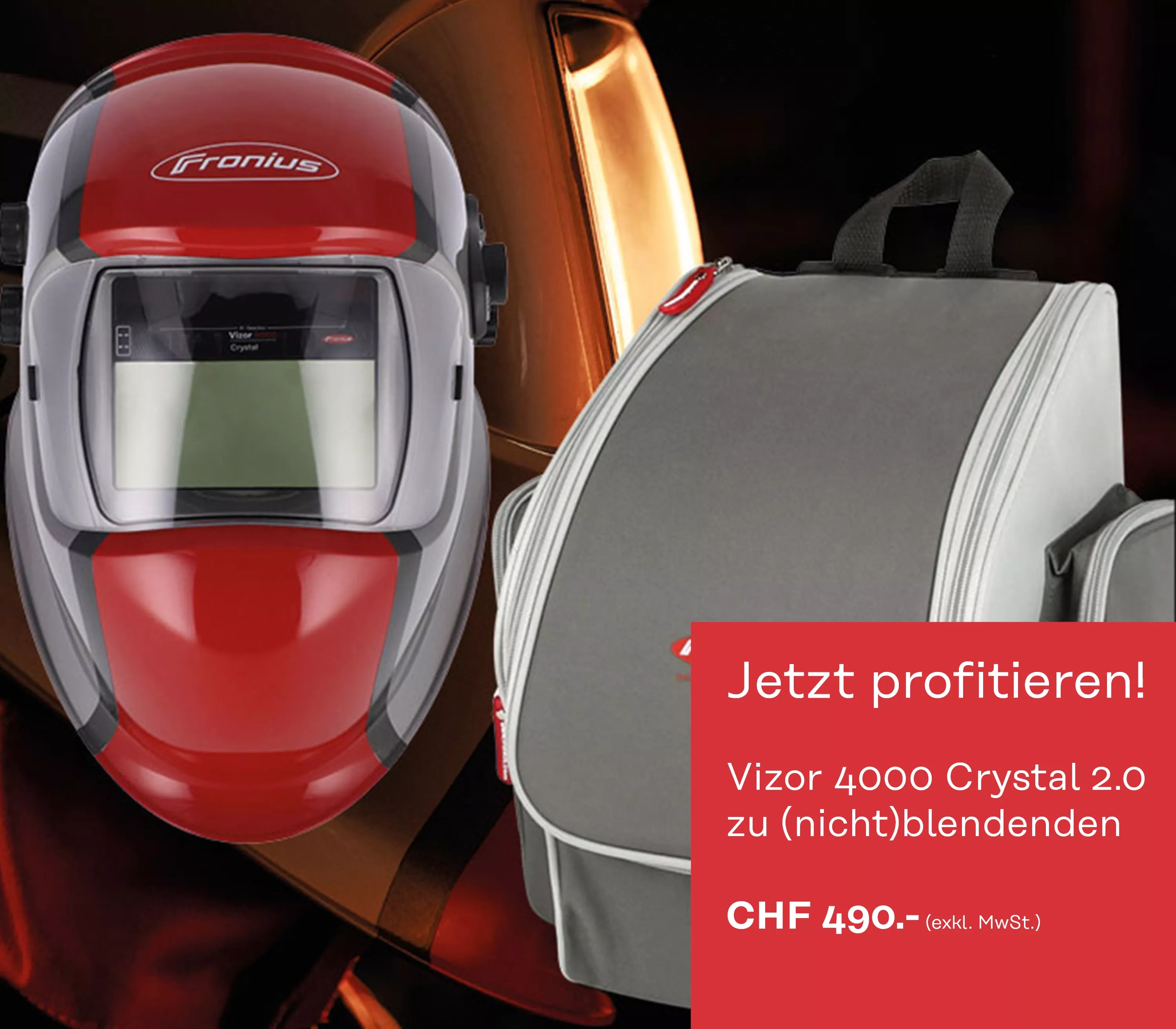 Fronius Vizor Crystal 2.0 4000 inkl. Rucksach